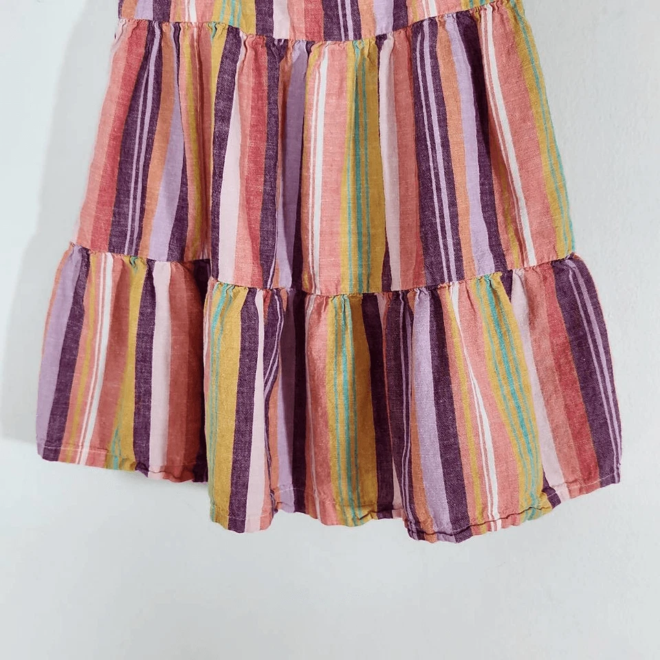 Vestido Solero Carter's Multicolor Lino en Niveles Talla 6 6X Colorido a Rayas Foto 4 de 4