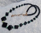 J. King Black Tourmaline Dice Shapped beads & Turquoise Sterling Silver Necklace — photo 2
