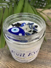 Crystal Candle Evil Eye Candle Money Abundance Protection Candle Prosperity Love