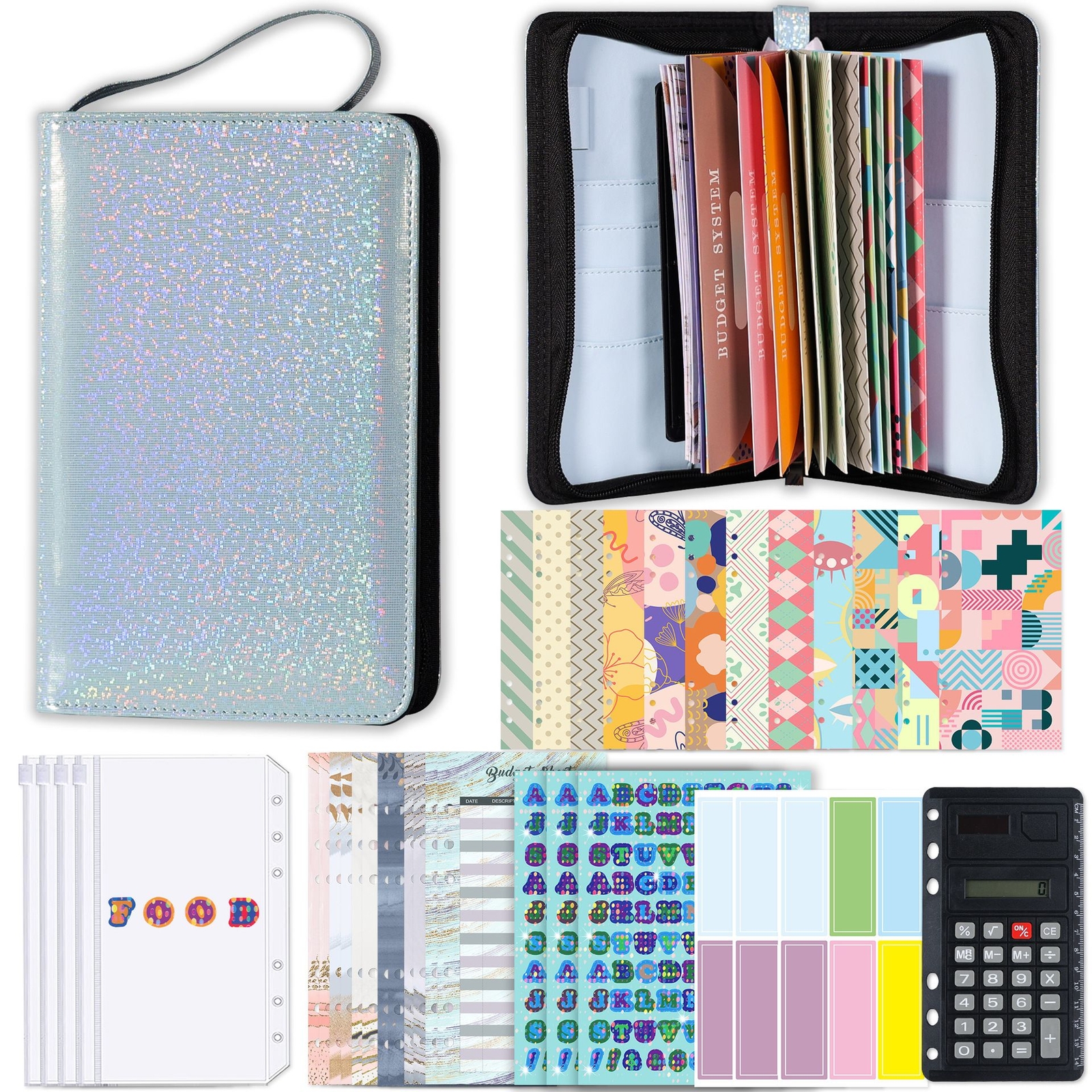 Notebook Cover A6 Glitter Hand Zip Bag Loose Leaf Binder Inner Core Stationery