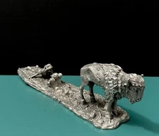 Rawcliffe Pewter Native American Indian Warrior Spear Buffalo Hunt Mini Figurine