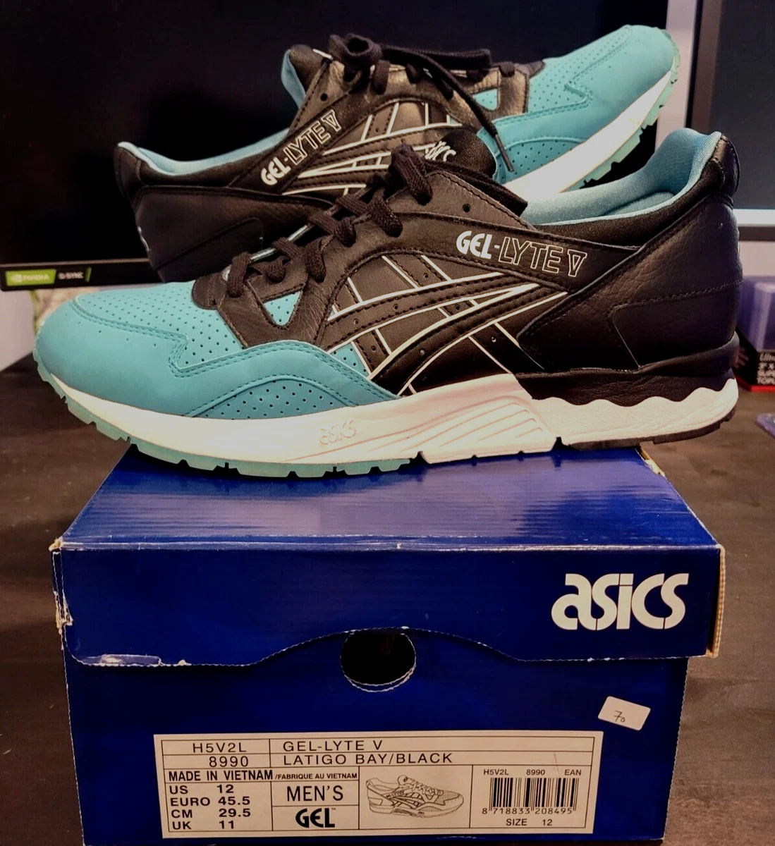 stewardess Varken Verbinding verbroken Asics Gel-Lyte V &#034;50/50&#034; Sneakers/ US 12/ Latigo Bay &amp; Black/  H5V2L 8990 | eBay