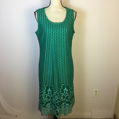 Isaac Mizrahi Live! Shift Dress Sz MP Womans Petite Green Lace Sleeveless  Lined | eBay