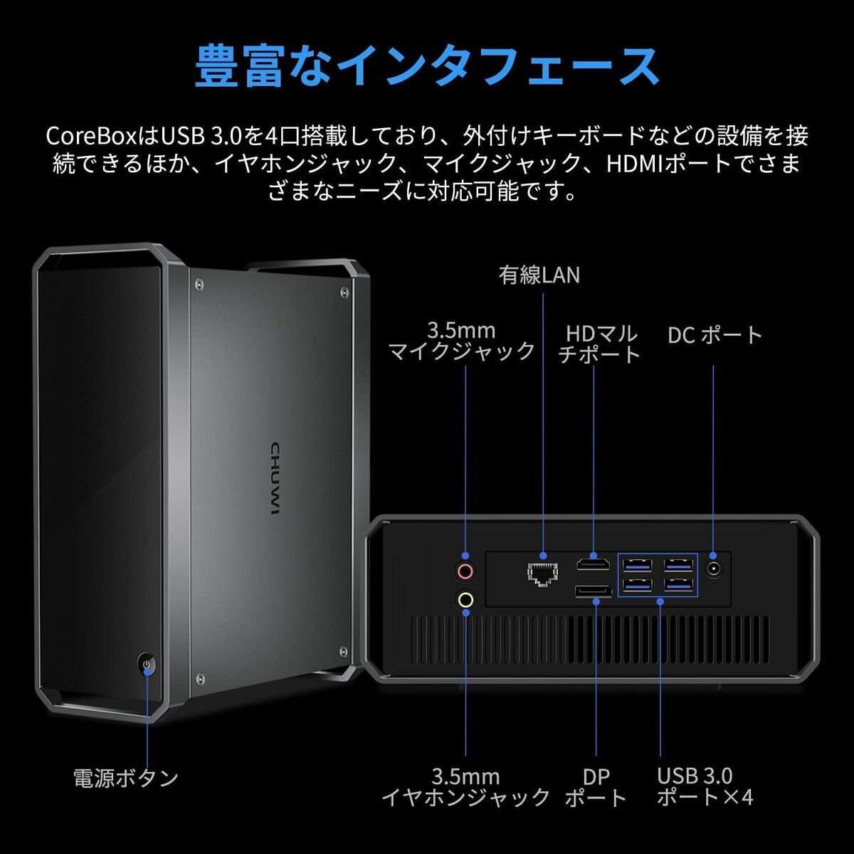 2023爆買い CHUWI CoreBox X ミニPC 8G+256G SSD ギガバイトLAN ...