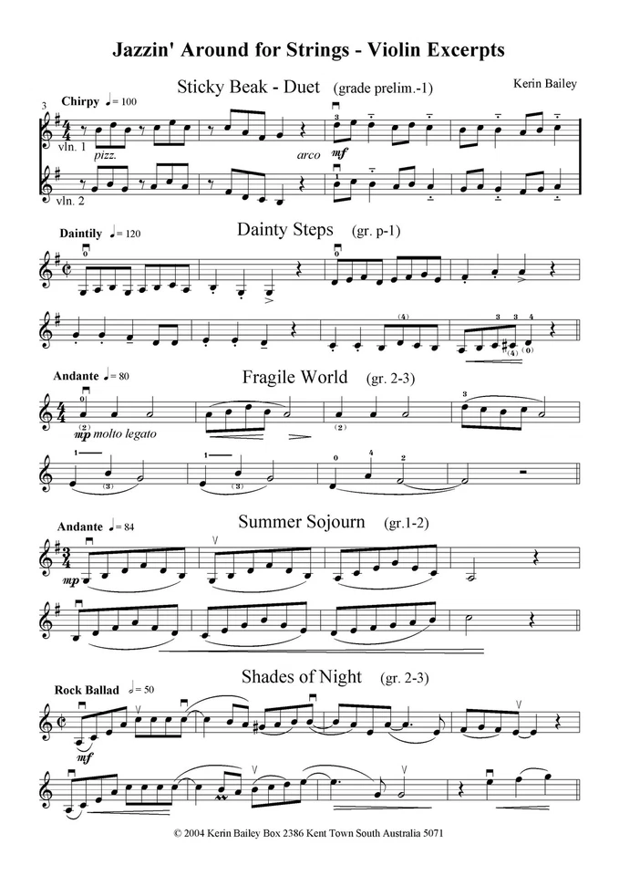 Jazzin' Around for Strings Violin Book CD Sheet Music Kerin Bailey - Image 3 of 4