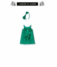 Janie and Jack Girls Holiday "Special Occasions" Silk Ruffle Dress Bow 2 3 4