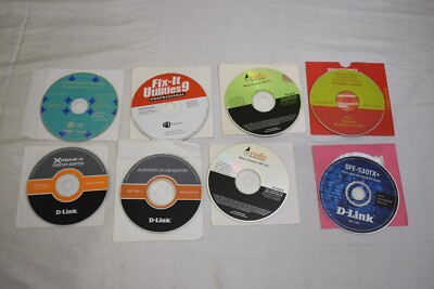 Computer Driver Installation Disc LOT of 8 D-Link/Yamaha/Roxio MORE