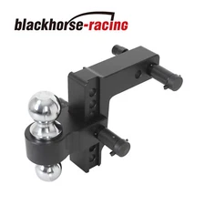 2" Receiver Trailer Hitch 6" Drop Tow Hitch Adjustable Dual Ball Mount 18500lb