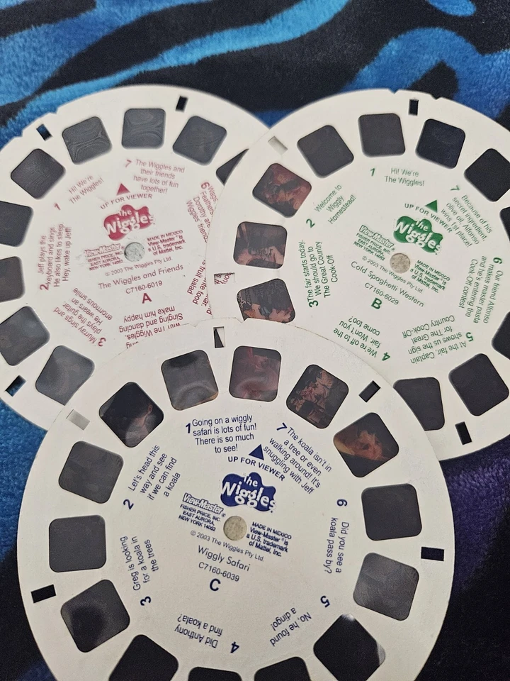 VIEWMASTER PLÁSTICO ROJO/PÚRPURA VINTAGE CON DISCOS CLIFFORD/WIGGLES/REPTILES Foto 3 de 4