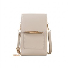 Women's Vertical Phone Crossbody Bag Synthetic Fiber Shoulder Purse for Travel