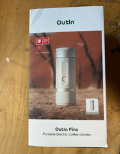 OutIn Fino Portable Electric Burr Coffee Grinder, Matte White, 5.3 oz