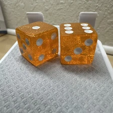 Yahtzee Deluxe Edition 1997 Replacement Gold Glitter Flecked 2-Pack Die 2-Dice