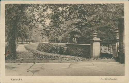 Ansichtskarte Karlsruhe Am Schloßgarten 1917  (Nr.950)