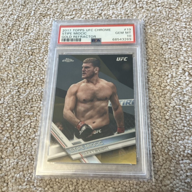 2017 Topps Chrome UFC MMA Stipe Miocic Gold Refractor /50 PSA 10 Gem Mint Pop 3