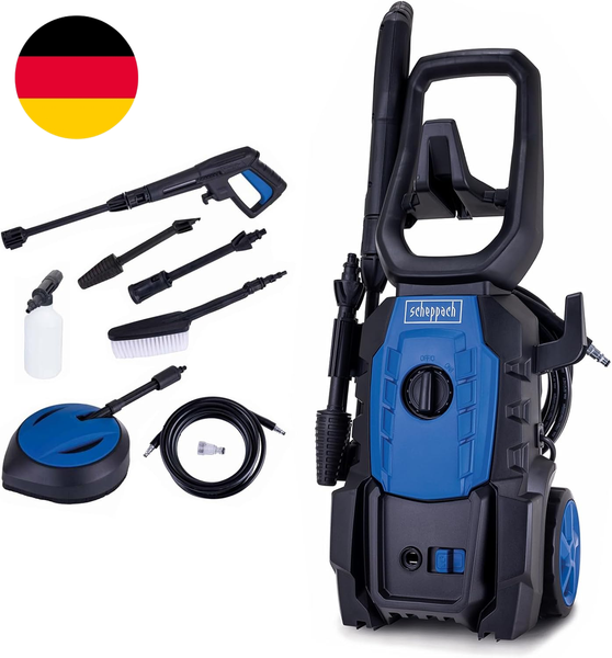 Scheppach Hochdruckreiniger HPC1600 Mit 5M Schlauch & 7-TLG. ZubehöR | 135Bar Ma-image
