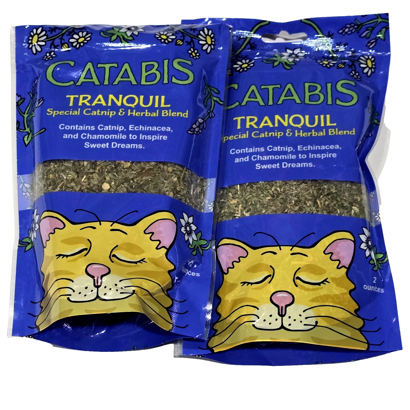 2 Pack Catabis Tranquil Special Catnip Herbal Blend Echinacea Chamomile 2 Ounce