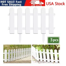 3PCS Garden Plastic Fence Panels Outdoor Protective Guard Edging Decor Fencing