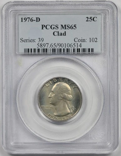 1976-D Clad 25C PCGS MS 65 (Toned) Washington Quarter