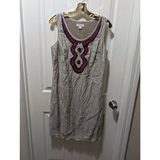 Merona Gray Sleeveless Dress Knee Length Spring Summer Casual Work Size 10