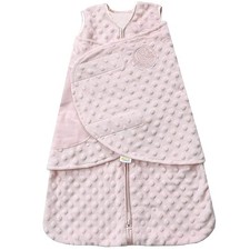 HALO Sleepsack Swaddle Plush Dot Velboa, Newborn Pack of 1 , Pink Plushy