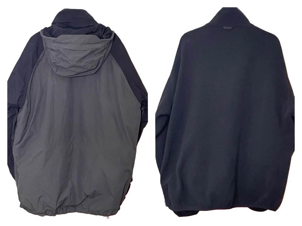 Vtg Y2K The North Face Hyvent 3-in-1 Jacket w Removable Fleece Liner Gray Black - Image 2 of 4