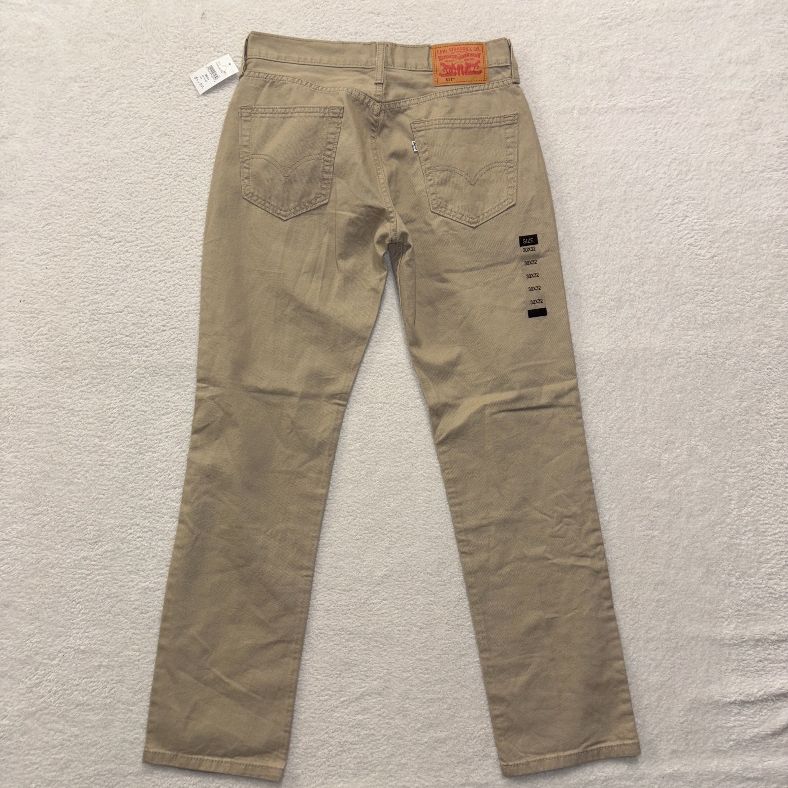 Mens 30x32 Khaki Tan Brown Chino Slim Fit Casual Daywear