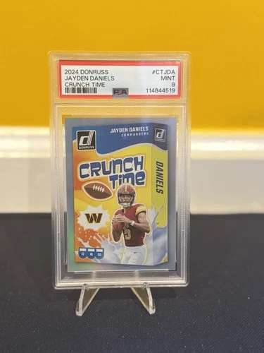 2024 Panini Donruss Jayden Daniels Crunch Time HOLO PSA 9 (RC)#CT-JDA