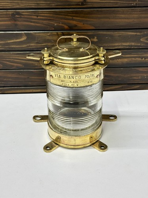 #ad #ad Reclaimed Brass Ship Lamp Via Bianco Off. Forcato Verona Old Electric Fixture $376.00