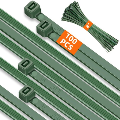 #ad #ad 8 Inch PA66 Green Zip Ties 100 Pcs 3.6mm Heavy Duty Plastic Wire Ties with 4... $7.88