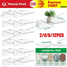 2-12X Small Acrylic Floating Shelves Wall Mounted Plants Picture Display Shelves