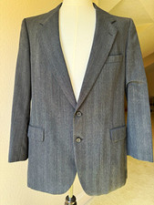 Vintage Yves Saint Laurent Men's Dark Gray Suit Jacket 2-Button Notch Blazer
