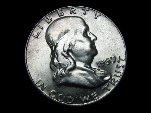 1959 Franklin Half Dollar Silver ---- Gem BU Stunning Coin ---- #KK029