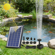6.5W Solar Water Fountain,Upgraded Solar Pond Pump With 1500mAh Battery Garden
