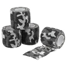 Self-Adhesive Camouflage Tape 4 Rolls 2" x 14.76ft Snow Black White