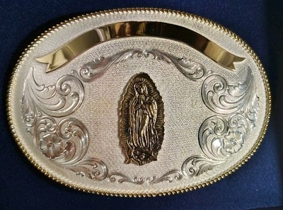  Montana Silversmiths Lady Of Guadalupe - Large Belt Buckle 6218-1010L NEW NIB!