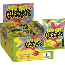 Gushers Fruit Flavored Snacks, Super Sour Berry 4.25 Ounce Pack of 8