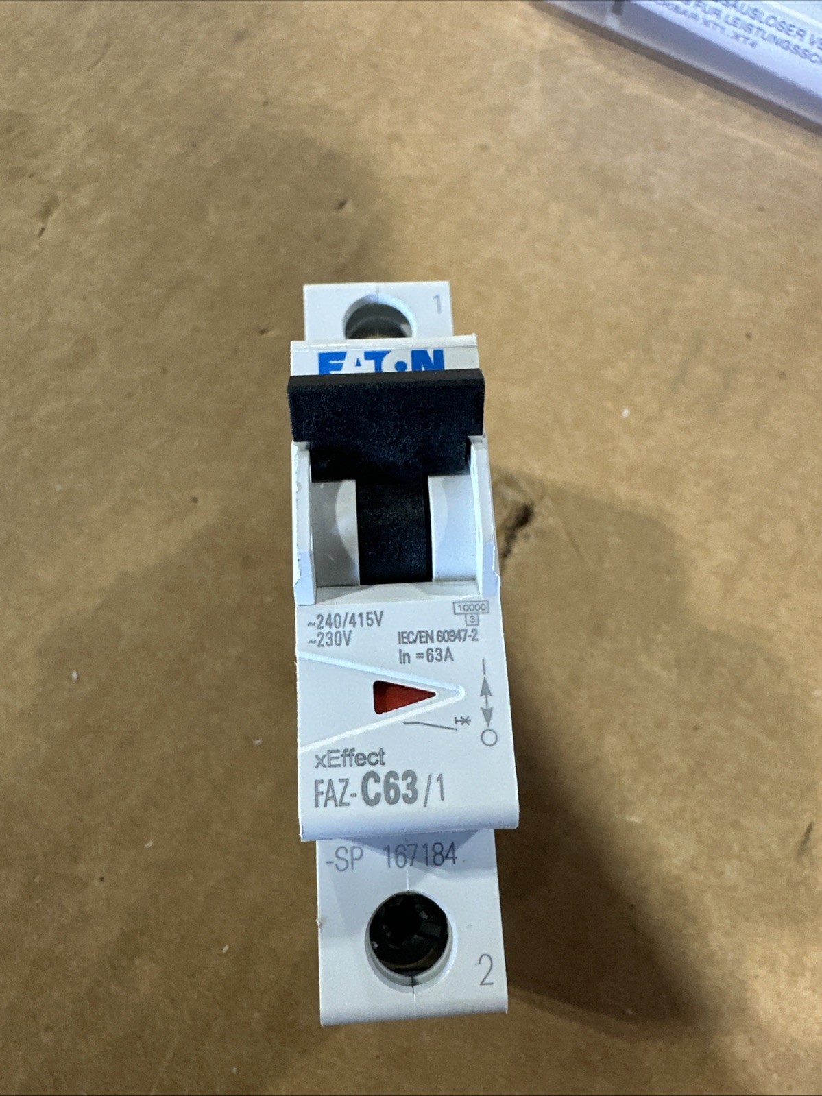 Eaton FAZ-C63 1P Circuit Breaker 1 Pole, 63A