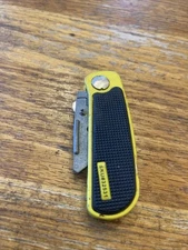 Quick Change Folding Lockback Utility Knife Blade Yellow  Box Cutter SKU 32531