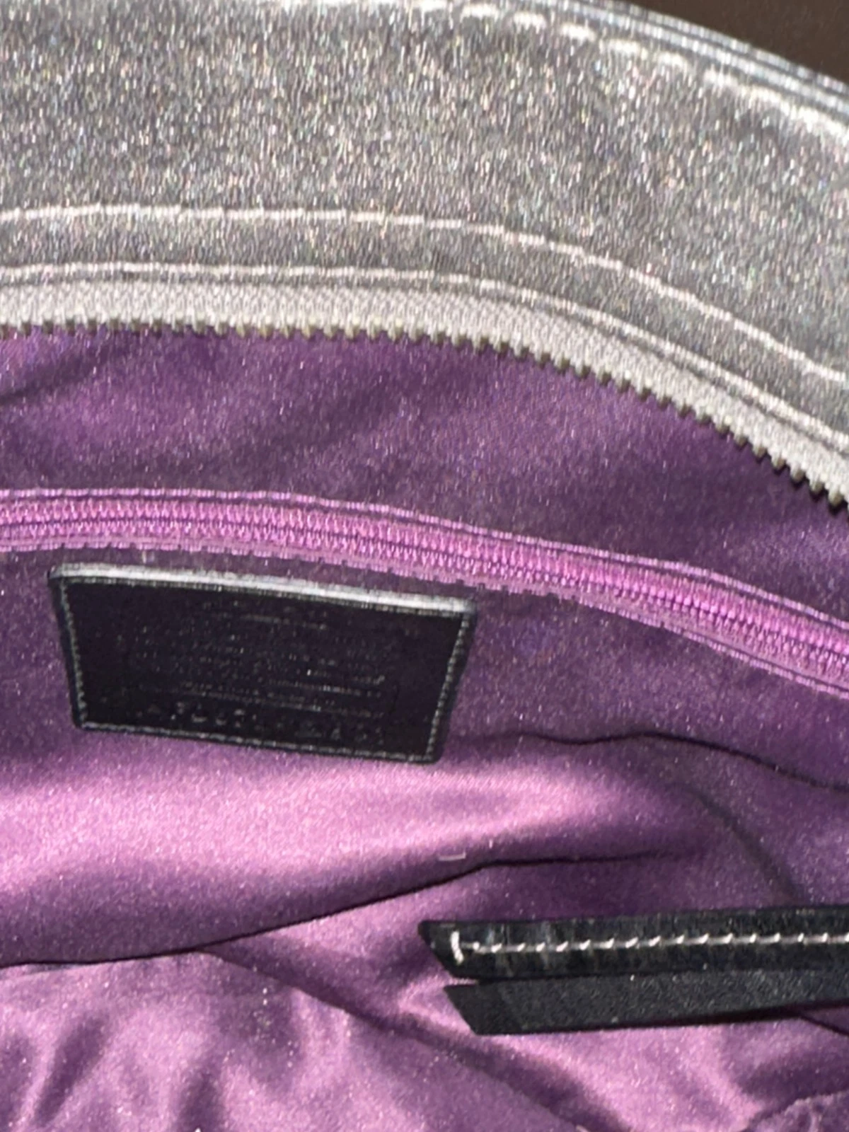 Borsa vintage Coach Zoe patchwork nera grigia argento stile Y2K #12901