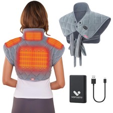 Vofuoti Heating Pad for Neck and Shoulders, Portable Cordless Heating Pad wit...