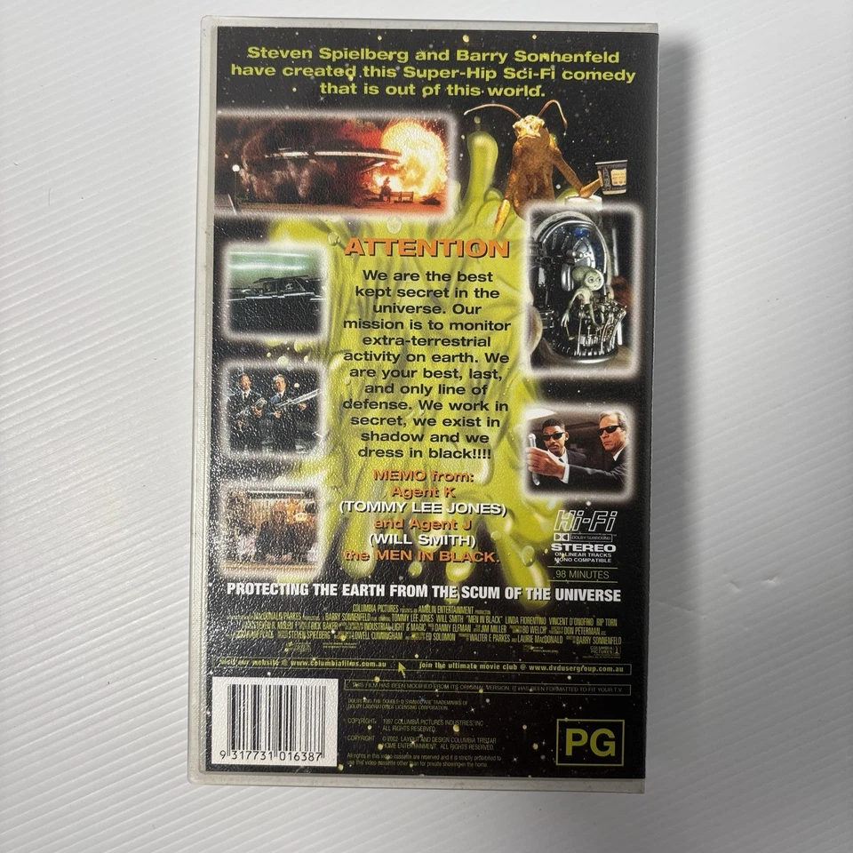 MIB Men In Black VHS Video Tape 1997, Tommy Lee Jones Will Smith, Good Condition - Image 2 of 4