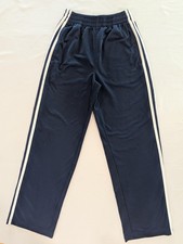 Adidas Track Pants Youth 14-16 Blue 3-Stripes Elastic Waist Knit Athletic Gym