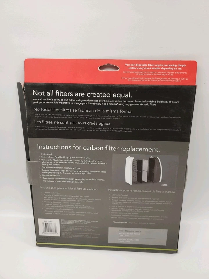 Vornado MD1-0023 Replacement Carbon Filters (2-Pack),Black - Image 3 of 4