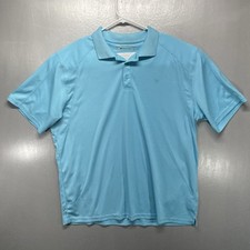 Ariat Tek Heat Series Light Blue short sleeve Golf Polo Shirt Men Sz XL XLarge