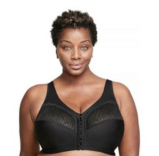 NWT Women's Glamorise 46H Black Wireless Bra MagicLift Design Front Closure 1210