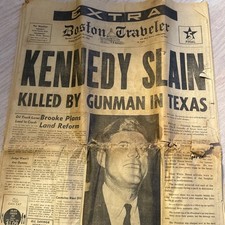 Boston Traveler EXTRA JFK Assassination Same Day Newspaper. November 22, 1963 