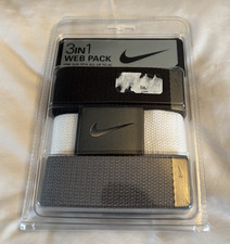 Nike Men's 3-in-1 Golf Web Belt One Size Up To 42  Cut To Fit New In Box
