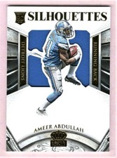 Ameer Abdullah Lions 2015 Crown Royale RC Silhouettes Gold Patch Rookie 18/49