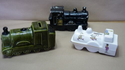 3 x Ceramic steam train Money box's complete with stoppers - Picture 1 of 10