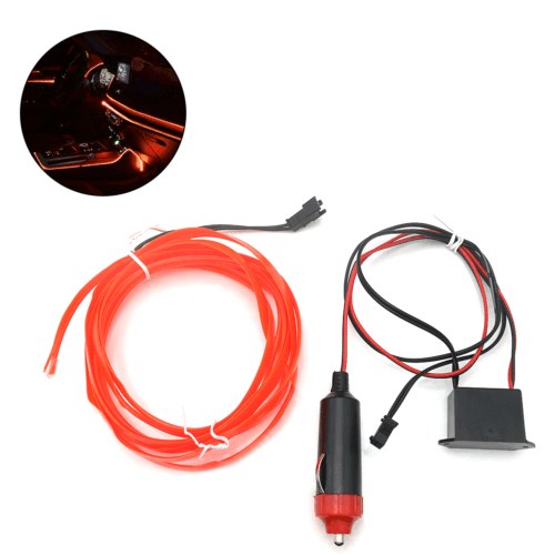 Interior Atmosphere Wire Orange RGB Strip Light LED Floor Decor Lamp Assembly 2M